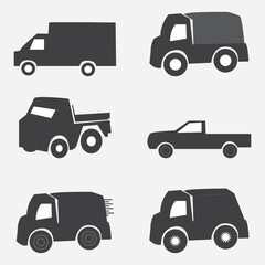 Print Delivery Truck icon set  isolated on white background