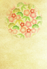 松竹梅　年賀状　和紙　背景