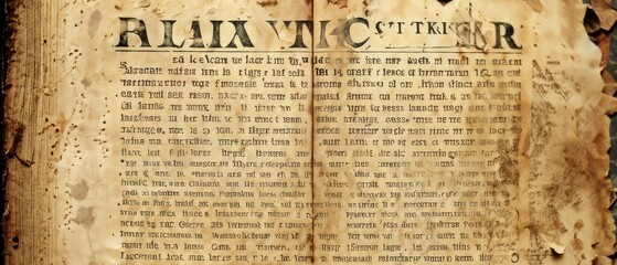 Antique Book Page with Old Text