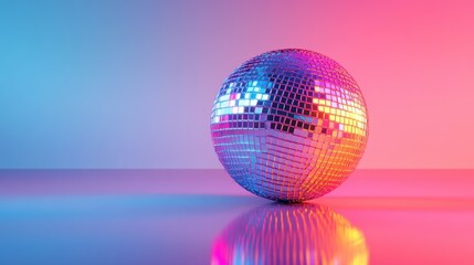 Colorful disco ball reflecting light in a vibrant dance floor setting