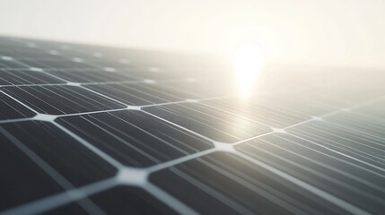Close-up of solar panels reflecting sunlight.