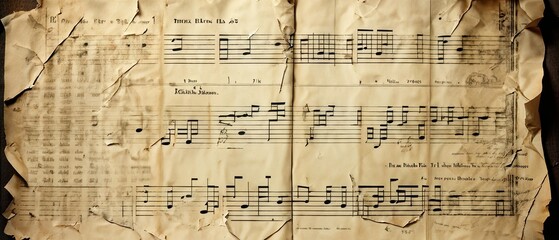 Fototapeta premium Vintage Music Sheet