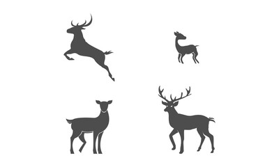 Set of deer illustration design vector