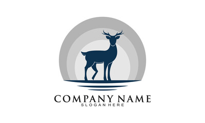 Elegant deer logo design vector
