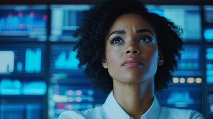 Confident American Black Woman in Professional Setting