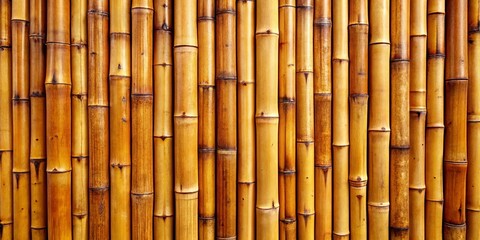 Fototapeta premium Close-up View of a Tightly Woven Bamboo Wall, Showing the Natural Patterns and Textures of the Stalks