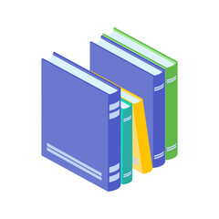 Vector Illustration of Books Isometric