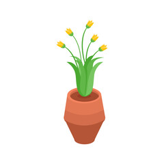 Vector Illustration of Home Plants Isometric