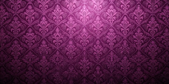 Elegant Damask Pattern with a Subtle Light Gradient in Deep Purple Hues