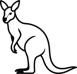 kangaroo forest animal logo design icon template in a white background