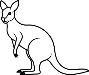 kangaroo forest animal logo design icon template in a white background