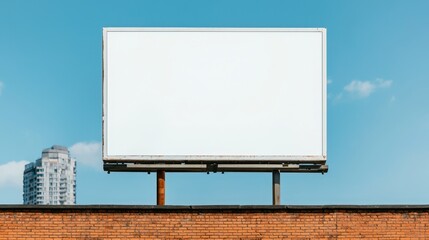 Obraz premium Blank Billboard Sign Mockup Urban Cityscape Background