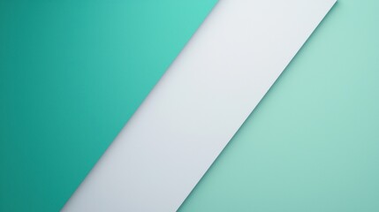 Abstract geometric shapes in white and turquoise tones on a smooth background
