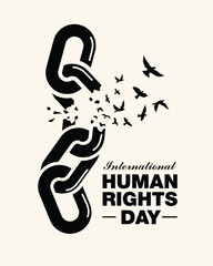 Human Rights Day, Freedom, Chains That Transform Into Birds