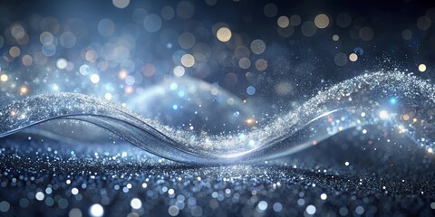 Abstract Glittering Wave with Soft Bokeh Lights and a Sense of Depth