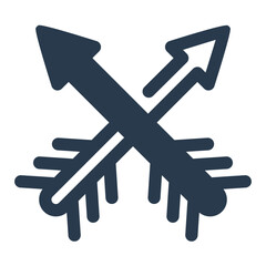 Crossed Feathered Arrows with Tribal Design