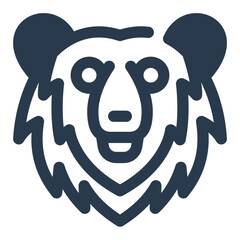 Grizzly Bear Face with Stylized Ears