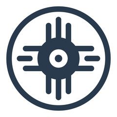Obraz premium Native American Sun Symbol in Circular Design