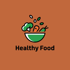 Healthy food minimalist logo concept