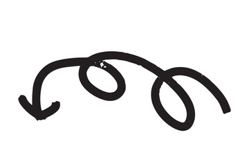 Black grunge arrow brush design element. trend black arrow grunge brush design. Scribble arrow isolated on white background. black hand drawn arrows set icon