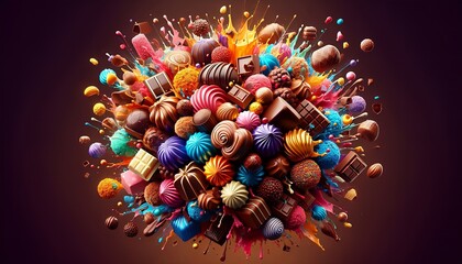 An explosion of confectionery delights in a vibrant celebration of color.