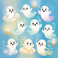 set of funny monsters