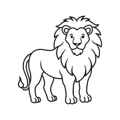 Lion Line art vector style illustration