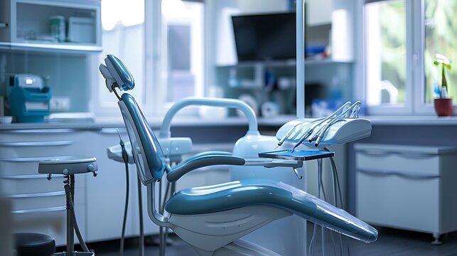 Dentist's office a patient prepared for root canal treatment the dentist ensuring a calm and welcoming environment to ease patient anxiety