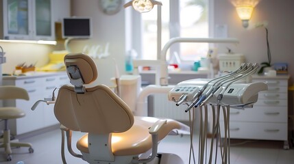 Dentist's office advanced dental equipment and tools for root canal treatments