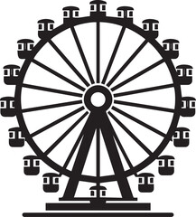 ferris wheel silhouette simple vector black and white