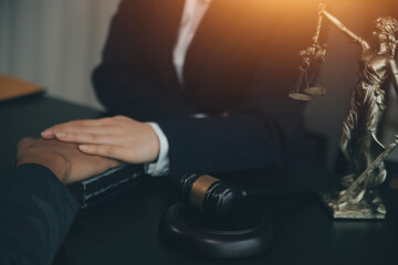 Law theme, gavel or mallet of the judge, lawyer enforcement officers, evidence-based cases taken into account in the court abount business, legislation.