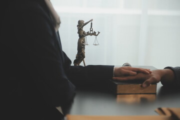 Law theme, gavel or mallet of the judge, lawyer enforcement officers, evidence-based cases taken into account in the court abount business, legislation.