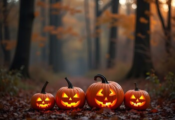 Fototapeta premium jack-o-lanterns for Halloween party
