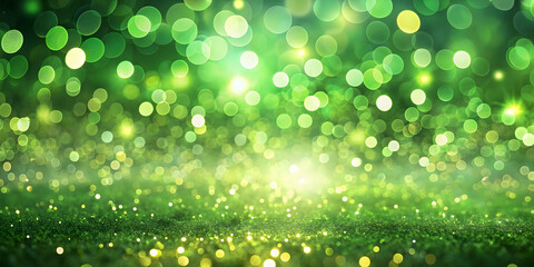 Fototapeta premium Abstract green bokeh background with sparkling lights, green, bokeh, abstract, shiny, glitter, glowing, vibrant