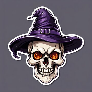 recommend clip art: Halloween skull decal with witch hat. 