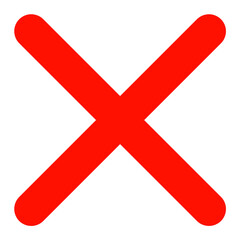 Obraz premium red cross mark in transparent 