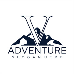 Adventure logo template with letter