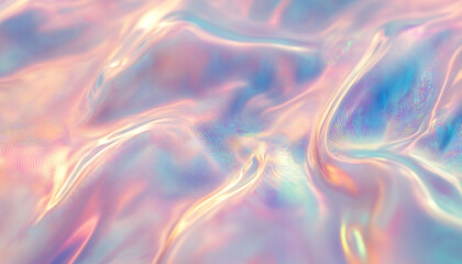 Obraz premium Iridescent, holographic patterns in pastel shades, creating a futuristic, dreamy effect that shifts in color and tone