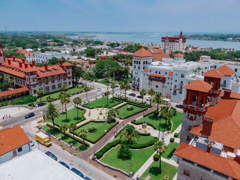 Park, fountain and  the City of St. Augustine, City Attorney office, St. Augustine, Florida, United States.