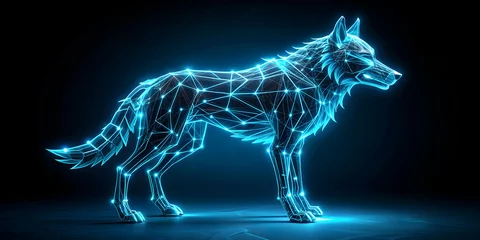 Futuristic cybernetic wolf with glowing blue circuitry , futuristic, cybernetic, wolf, glowing © sarinya
