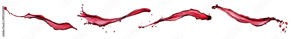 Poster red wine splash, isolated on transparent background