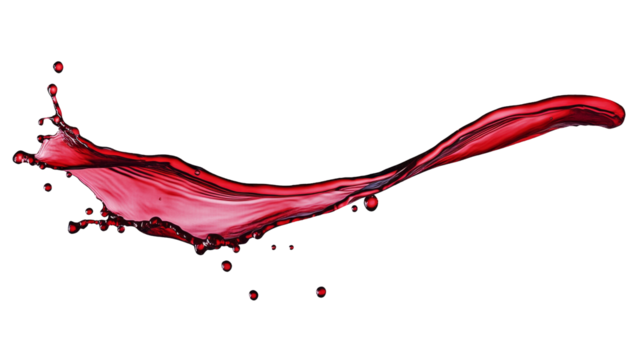 red wine splash, isolated on transparent background