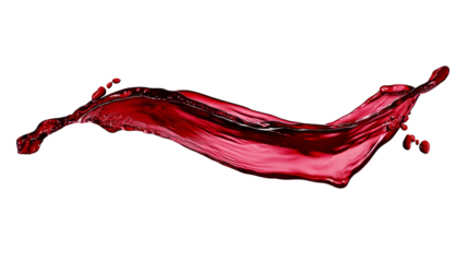 red wine splash, isolated on transparent background