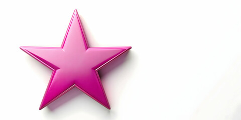 Obraz premium Pink star standing out on a clean white background, pink, star, white, background, vibrant, colorful, contrast