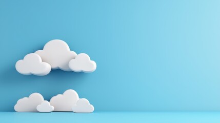 White Clouds on Blue Background for Creative Projects