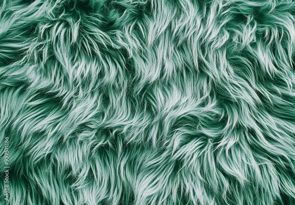 Wall mural Green Fur Texture Background