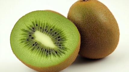 Fototapeta premium Fresh Kiwi on a Clean White Background
