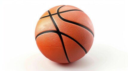 Fototapeta premium Basketball Closeup: Orange Ball on White Background