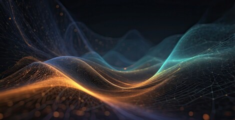 Modern waves digital abstract background, created by ai generated
