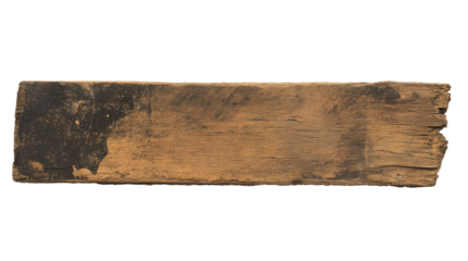 Old plank of wood on transparent background png file